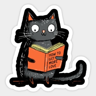 Book Lover Funny Cat Reading Book Sticker